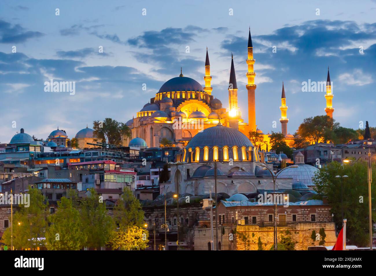 Hagia Sophia bei Sonnenuntergang in Istanbul Stockfoto