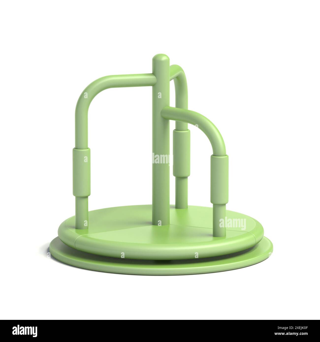 Grünes Kinderkarussell für den Außenbereich 3D Stockfoto