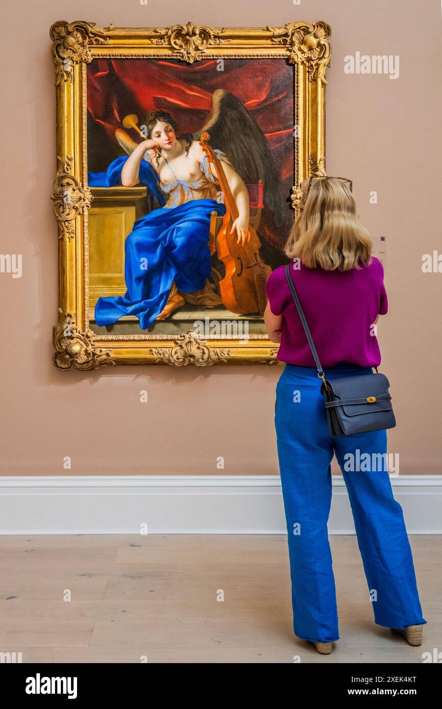 London, Großbritannien. Juni 2024. Eustache Le Sueur, Allegory of Poetry, 17. Jahrhundert, Est. £400.000-600.000 - Eine Vorschau des Abendverkaufs der Old Masters in Sotheby's New Bond Street Gallery. Die Auktion findet am 3. Juli statt. Guy Bell/Alamy Live News Stockfoto