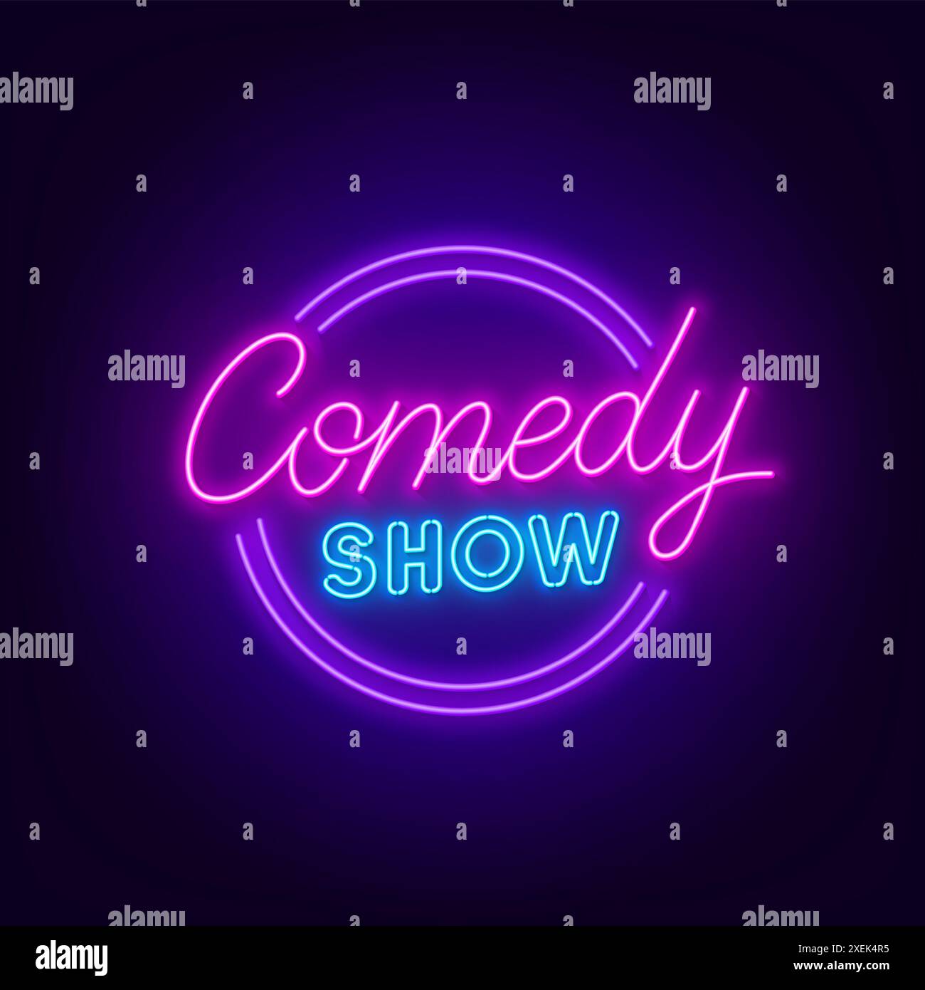 Comedy Show Sign auf dunklem Hintergrund. Stock Vektor