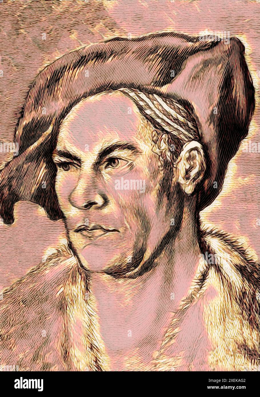 Porträt von Jakob Fugger, 1459–1525, deutscher Geschäftsmann, digital bearbeitet Stockfoto