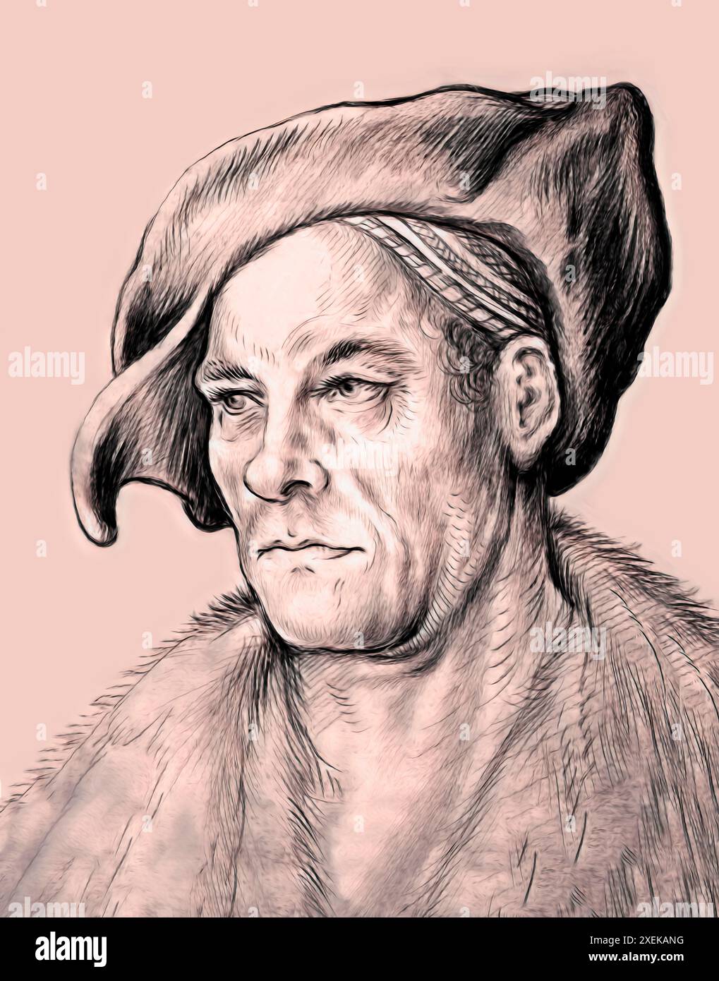 Porträt von Jakob Fugger, 1459–1525, deutscher Geschäftsmann, digital bearbeitet Stockfoto