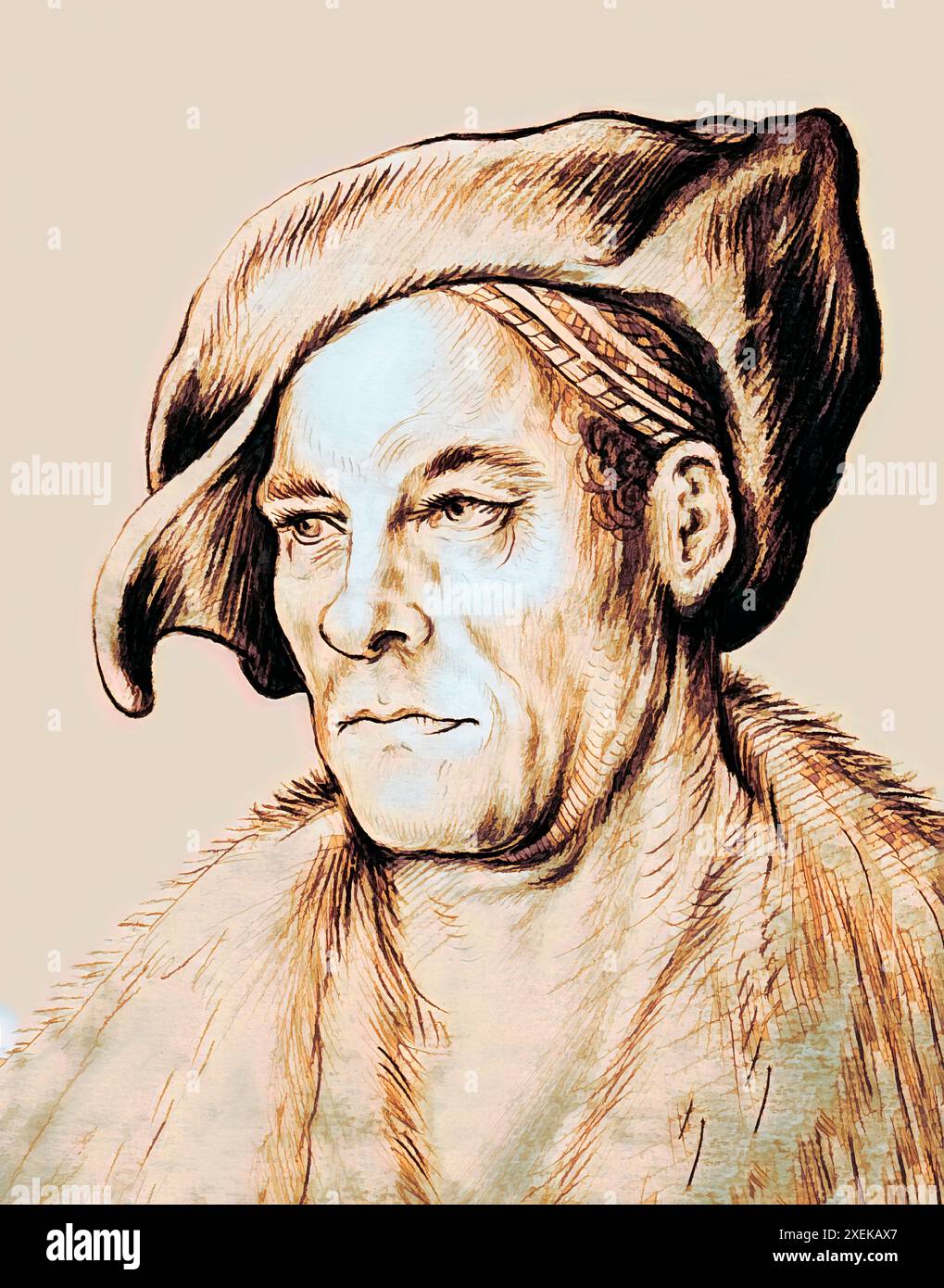 Porträt von Jakob Fugger, 1459–1525, deutscher Geschäftsmann, digital bearbeitet Stockfoto