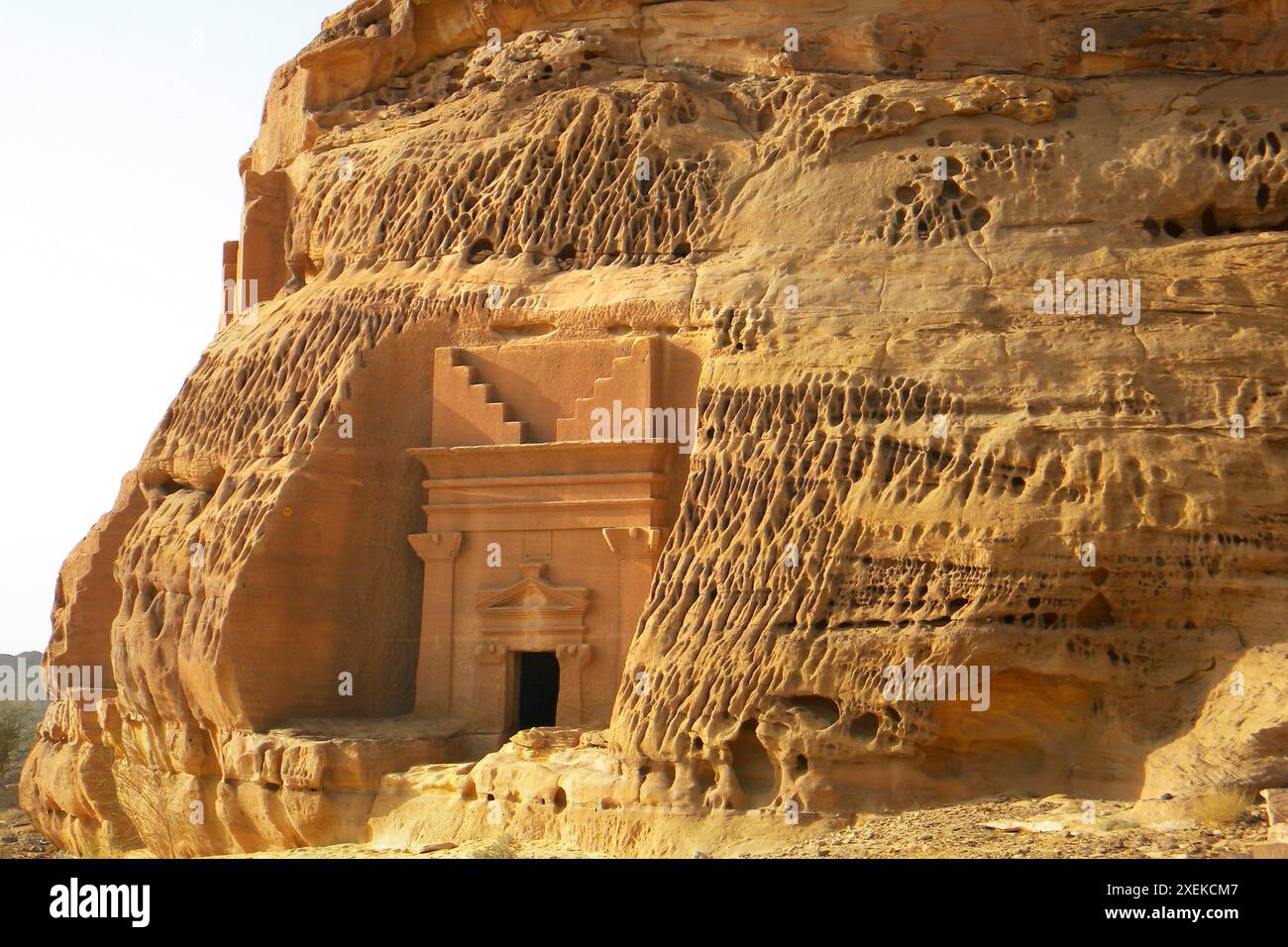 Archäologische Stätte. Mada'in Saleh. Arabische Wüste. Saudi-Arabien. Stockfoto