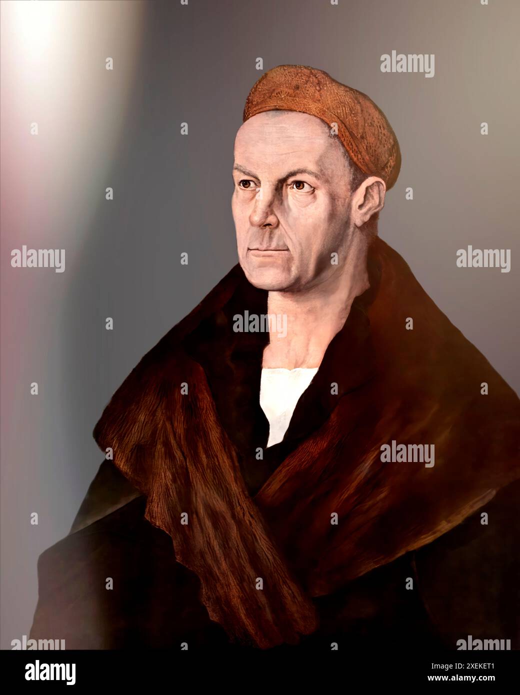 Porträt Jakob Fugger, 1459–1525, deutscher Geschäftsmann, digital bearbeitet nach einem Gemälde von Albrecht Dürer, 1518 Stockfoto