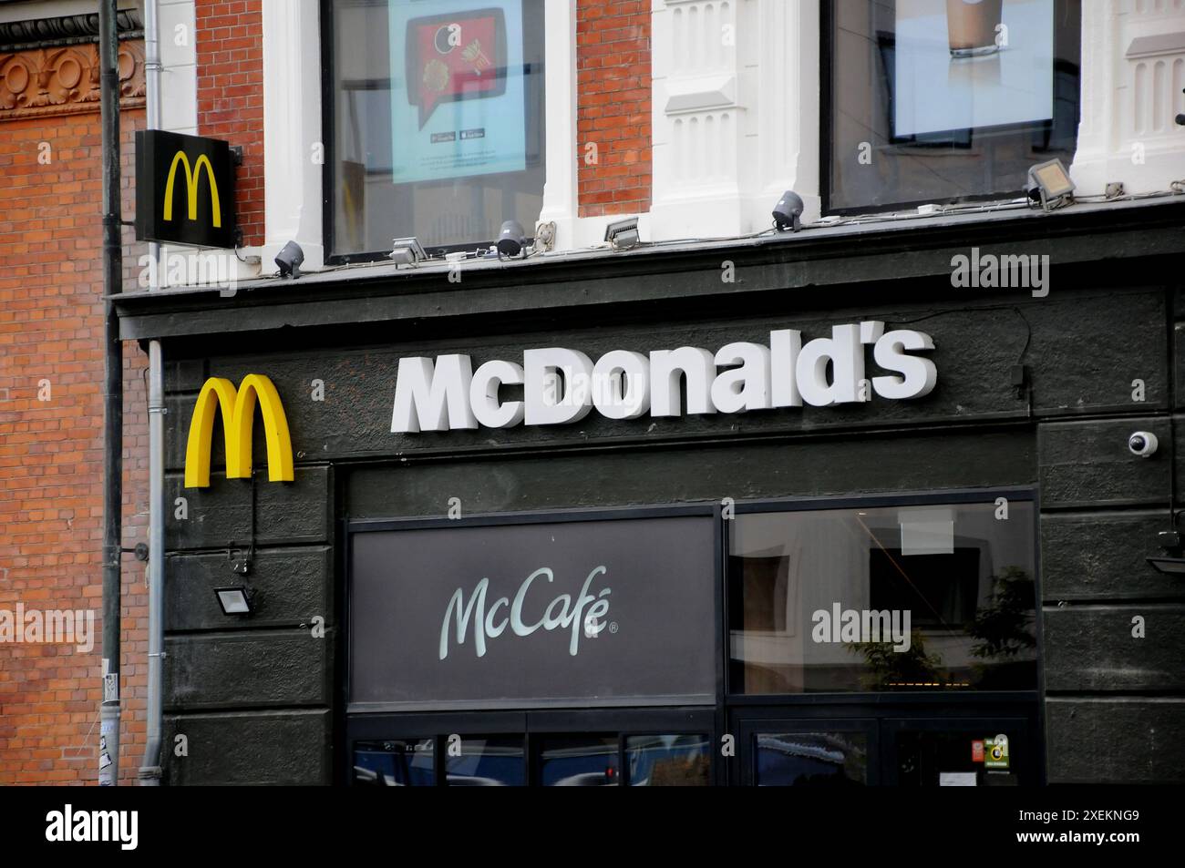 Kopenhagen/Dänemark/28. JUNI 2024/ McDonalds McCafe in danis Hauptstadt. (Foto. Francis Joseph Dean/Dean Pictures) (nicht für kommerzielle Zwecke) Stockfoto