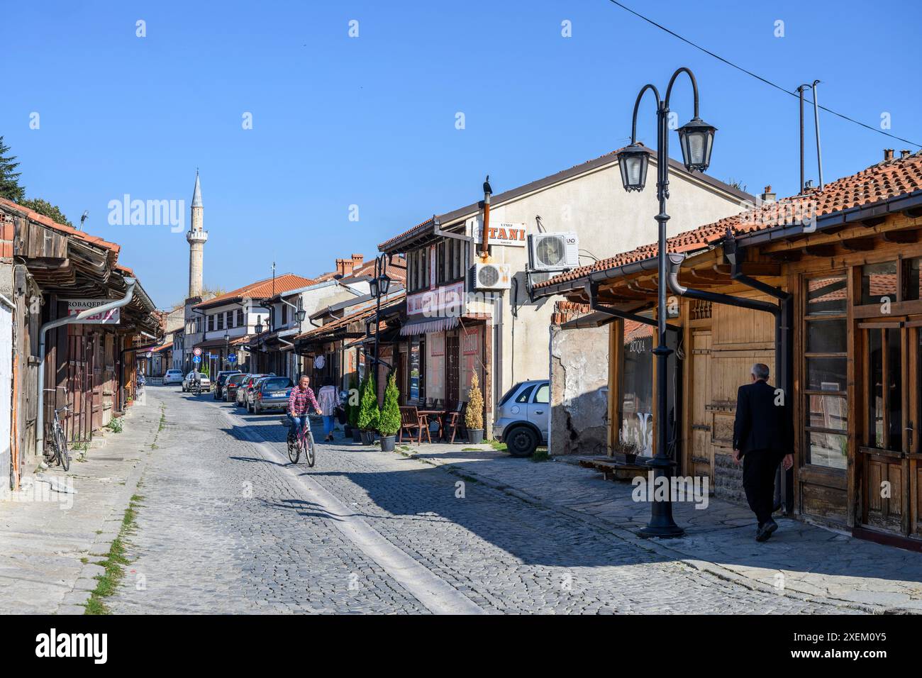 Der alte osmanische Basar in der Stadt Gjakova, Đakovica, in der Republik Kosovo, auf dem zentralen Balkan. Stockfoto