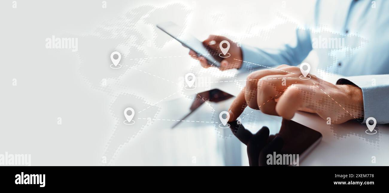 Internationale Geschäfte. Unternehmen-Community, Remote Working Team Stockfoto