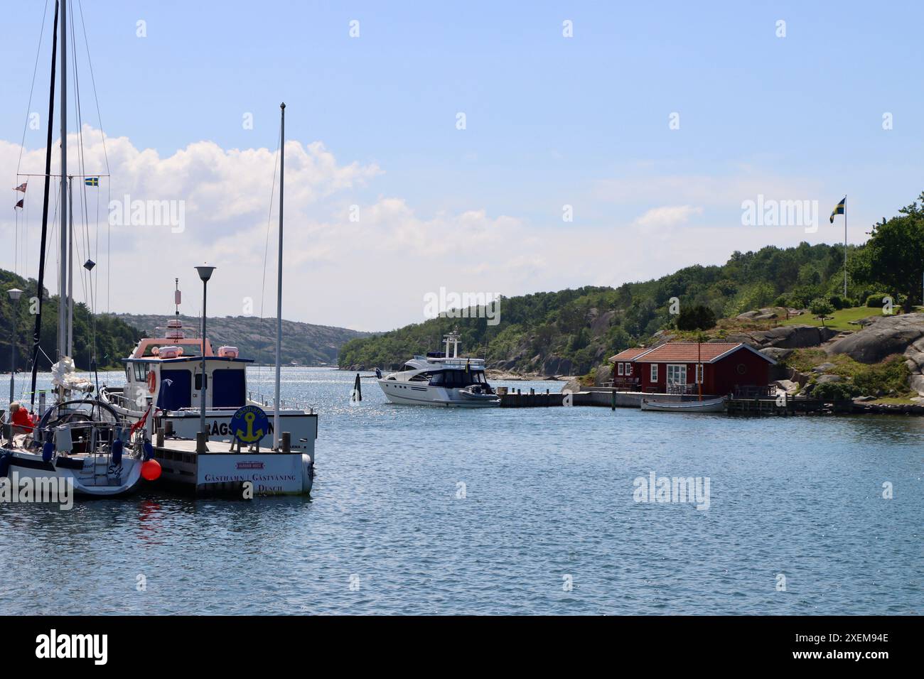 Hamburgsund Sound zwischen Hamburgsund und der Insel Hamburgö an der Westküste Schwedens Stockfoto