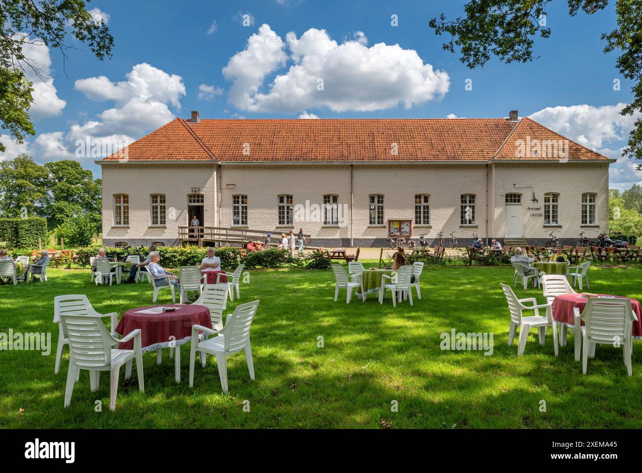 Bankettsaal Casino, ehemalige Armeekaserne in der Kolonie Wortel in der Nähe von Hoogstraten, Provinz Antwerpen, Flandern, Belgien Stockfoto