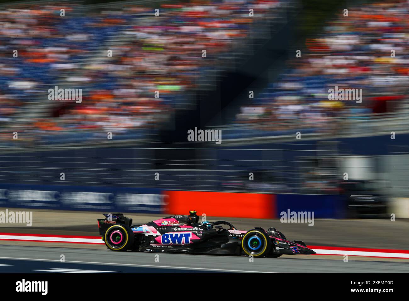 Pierre Gasly (FRA) - Alpine F1 Team - Alpine A524 - Renault während der Qualifikationsrunde für Formel 1 Qatar Airways Austrian Grand Prix 2024, RedBull Ring, Spielberg, Österreich 28. Juni 2024 Credit: Alessio de Marco/Alamy Live News Stockfoto