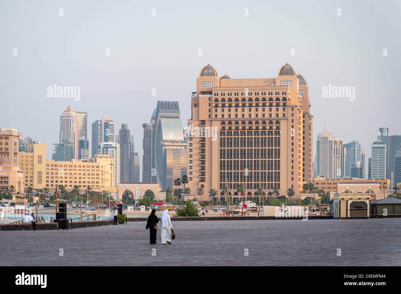 Blick auf die Skyline von Doha, Katar Stockfoto