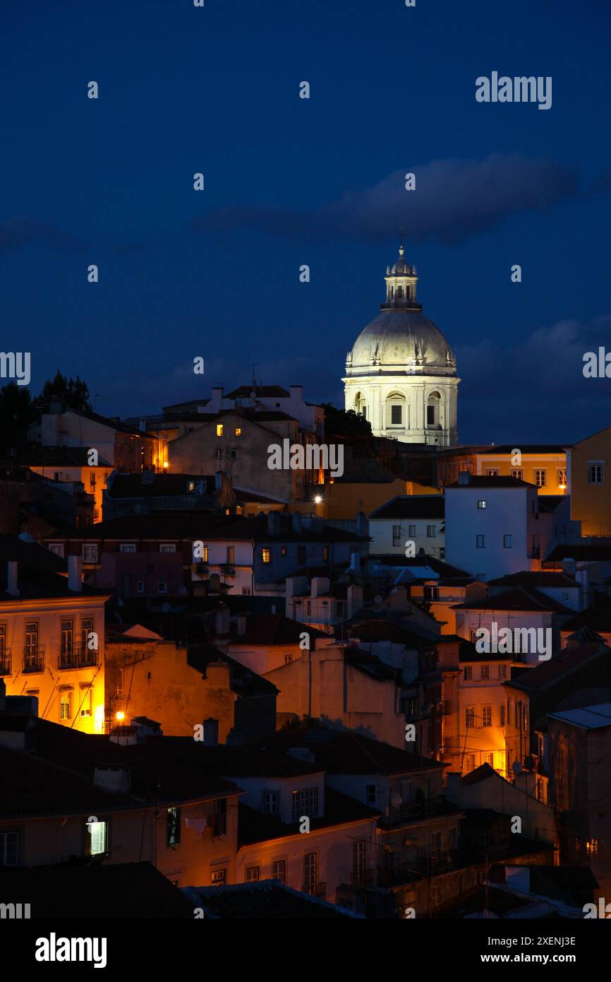 Panteao Nacional (Nationalpantheon) Lissabon Portugal bei Nacht Stockfoto