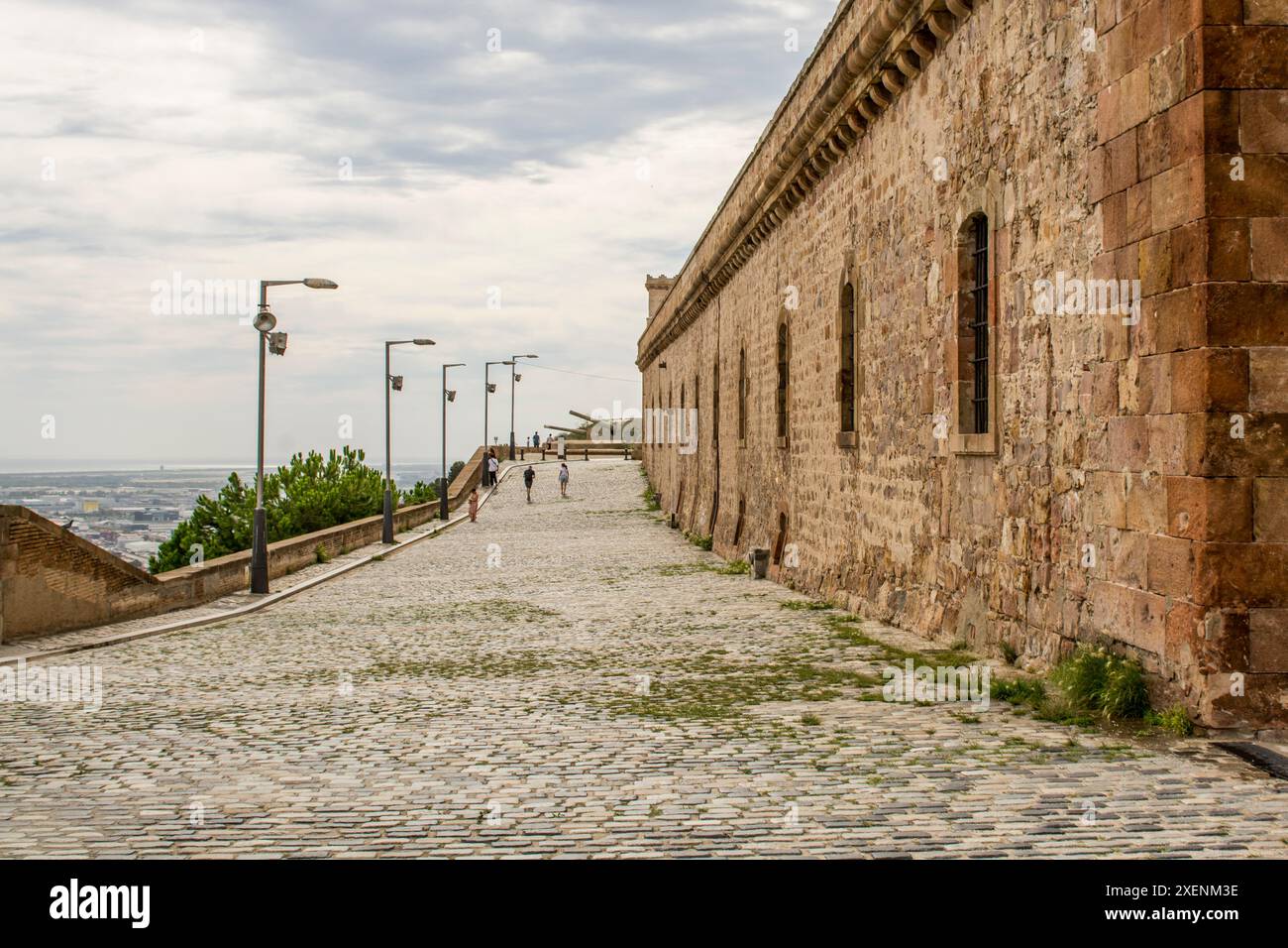 Burg Montjuic alte Militärfestung auf dem Berg Montjuic mit Blick auf die Stadt, barcelona, spanien. Stockfoto