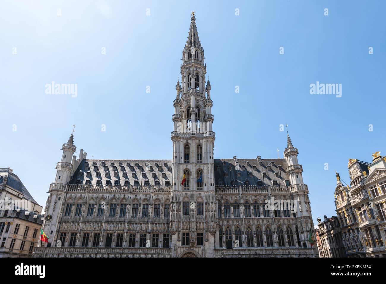 Rathaus am zentralen Platz Grand Place in Brüssel in Belgien Stockfoto