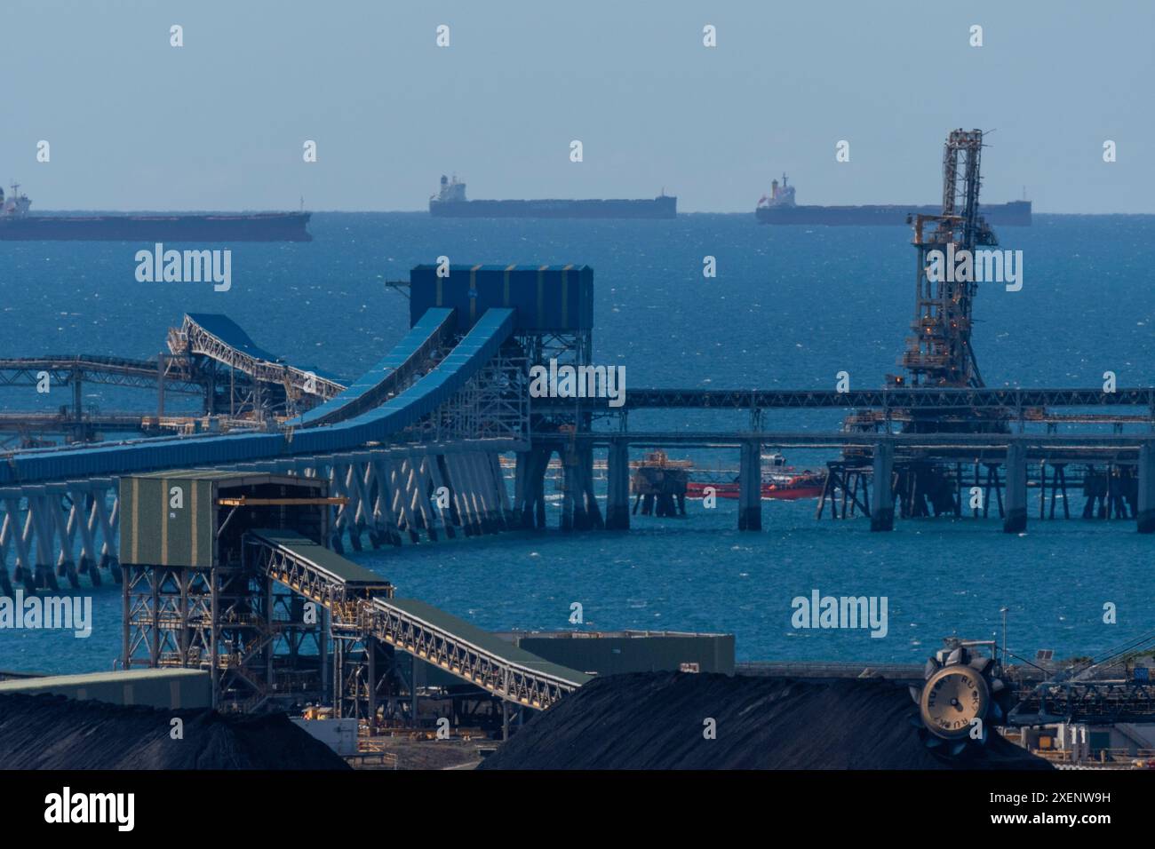 Zwei Kohlebergwerke im Hafen, Hay Point Coal Terminal (HPCT) und Dalrymple Bay Coal Terminal (DBCT), werden in Central Queensland betrieben Stockfoto