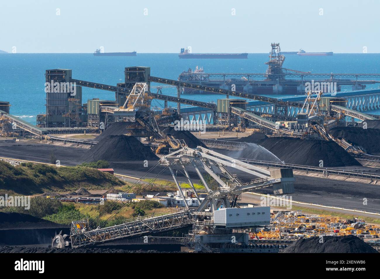 Zwei Kohlebergwerke im Hafen, Hay Point Coal Terminal (HPCT) und Dalrymple Bay Coal Terminal (DBCT), werden in Central Queensland betrieben Stockfoto