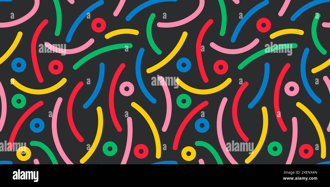 Farbenfrohes, nahtloses Linienmuster Stock Vektor