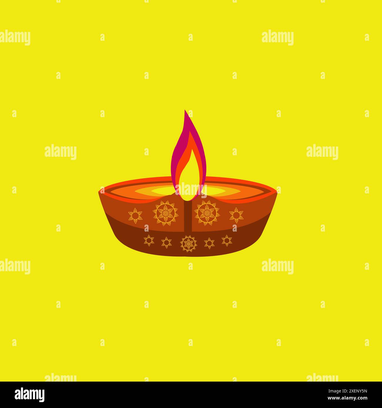 Happy Diwali. „Festival of Lights“-Tapete mit Poster-Design. Der Hintergrund mit Blumenelementen und Mandala-Vektoren Stock Vektor