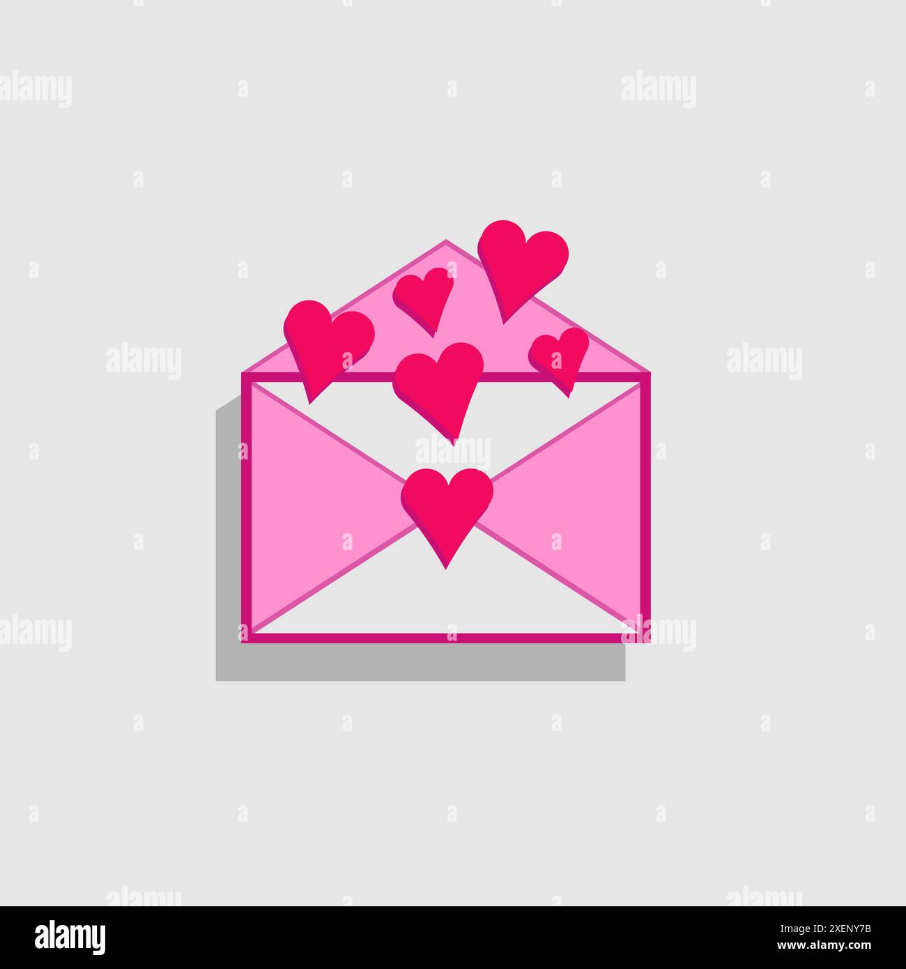 Happy Valentinstag Text, Handschrift Typografie Poster auf rotem Farbverlauf Hintergrund. Romantische Vektor-Illustration Hintergrundbild. Stock Vektor