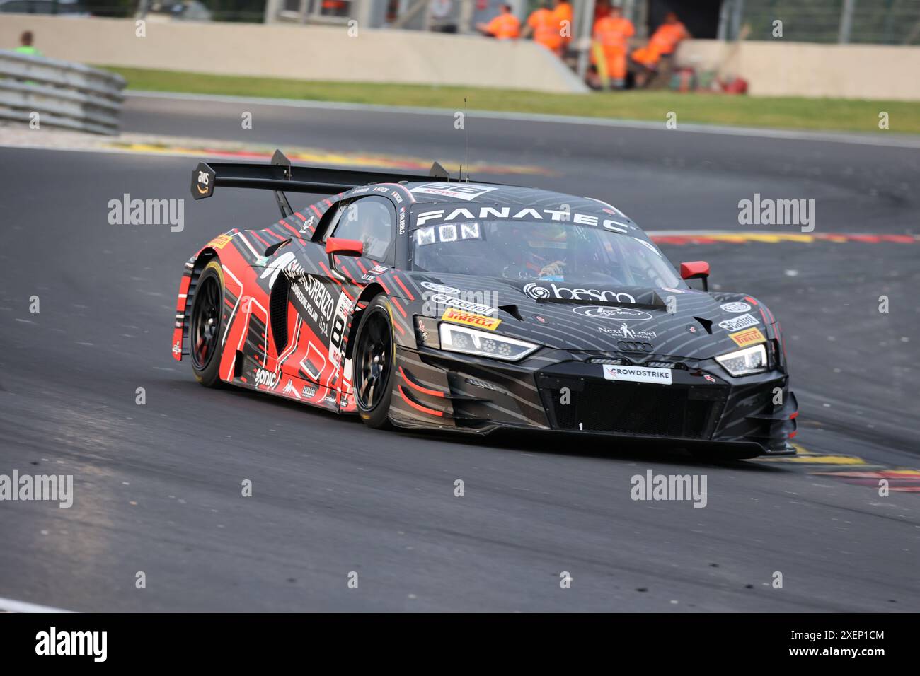 Lorenzo PATRESE (ITA) / Lorenzo FERRARI (ITA) / Leonardo MONCINI (ITA) / Glenn VAN BERLO (NDL), #88, Audi R8 LMS GT3 EVO II, Team: Tresor Attempto Racing (DEU), Motorsport, CrowdStrike 24H von Spa, Training, Belgien, Spa-Francorchamps, 27.06.2024 Foto: Eibner-Pressefoto/Juergen Augst Stockfoto