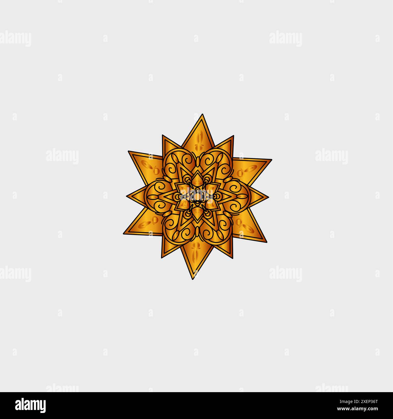 Luxus Line Art Mandala Design Hintergrund in isoliertem Hintergrund eingelegt Stock Vektor