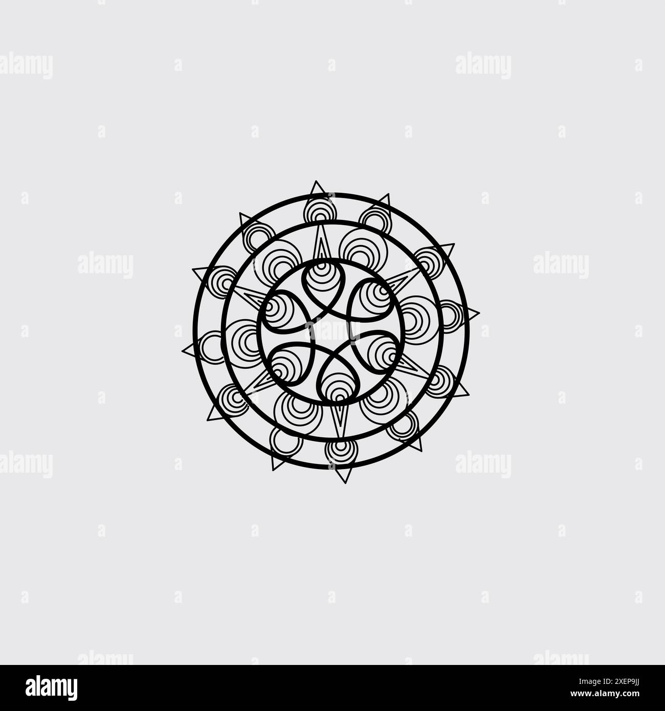 Luxus Line Art Mandala Design Hintergrund in isoliertem Hintergrund eingelegt Stock Vektor