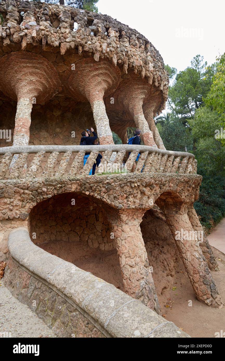 Park Güell von Antonio Gaudí. Barcelona. Katalonien. Spanien. Stockfoto