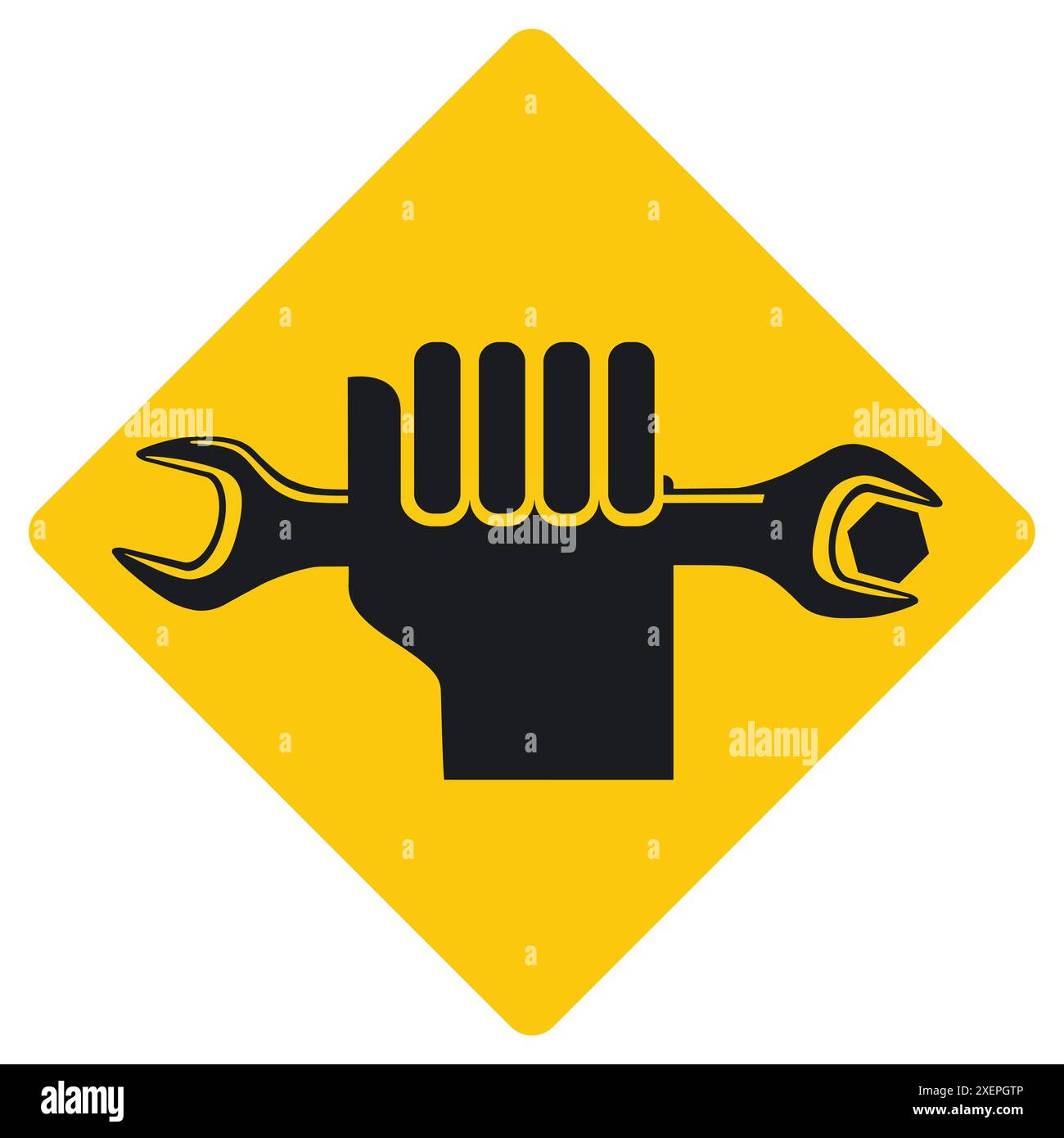 Autoreparatur mit Automechaniker, Symboldarstellung Stockfoto