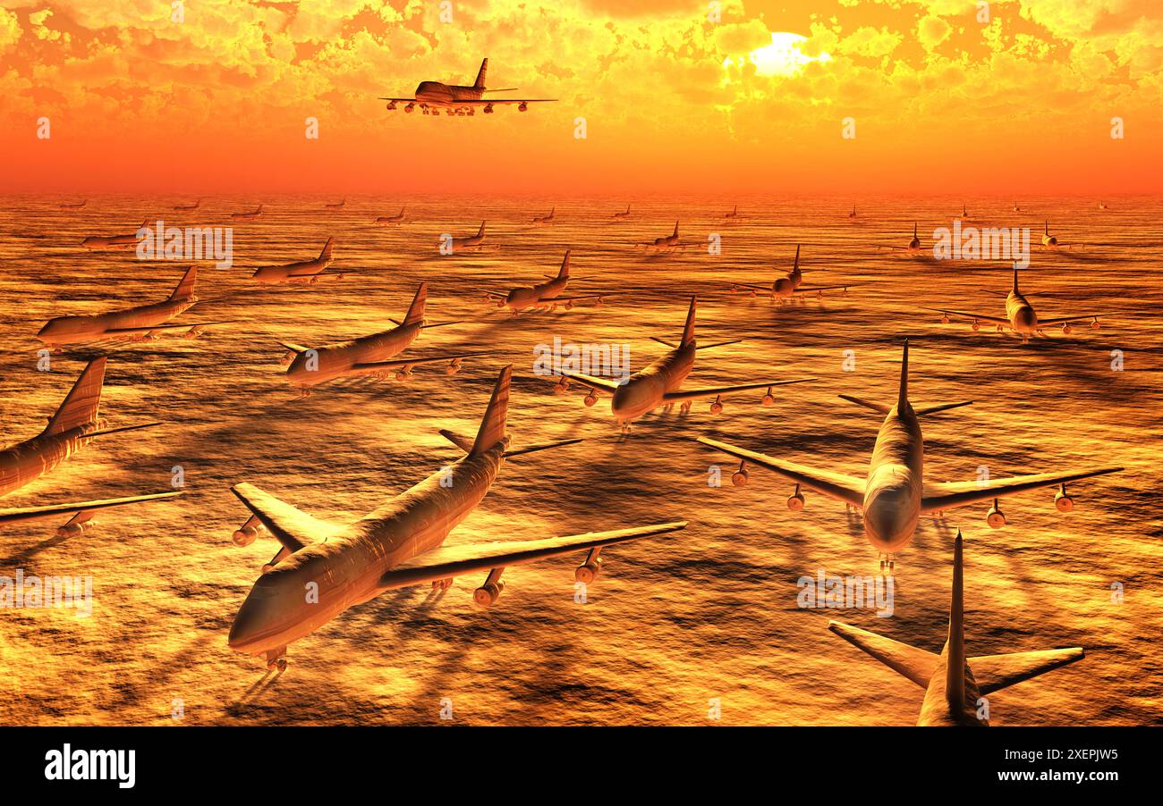 Boeing 747, Jumbo Jet Storage Site Stockfoto