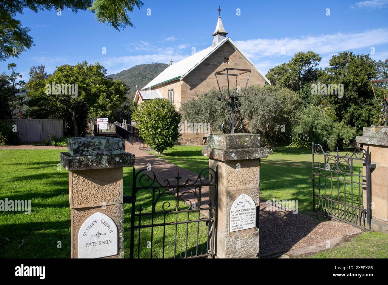 St Paul's Anglican Church in der Stadt Paterson, New South Wales, Australien Stockfoto