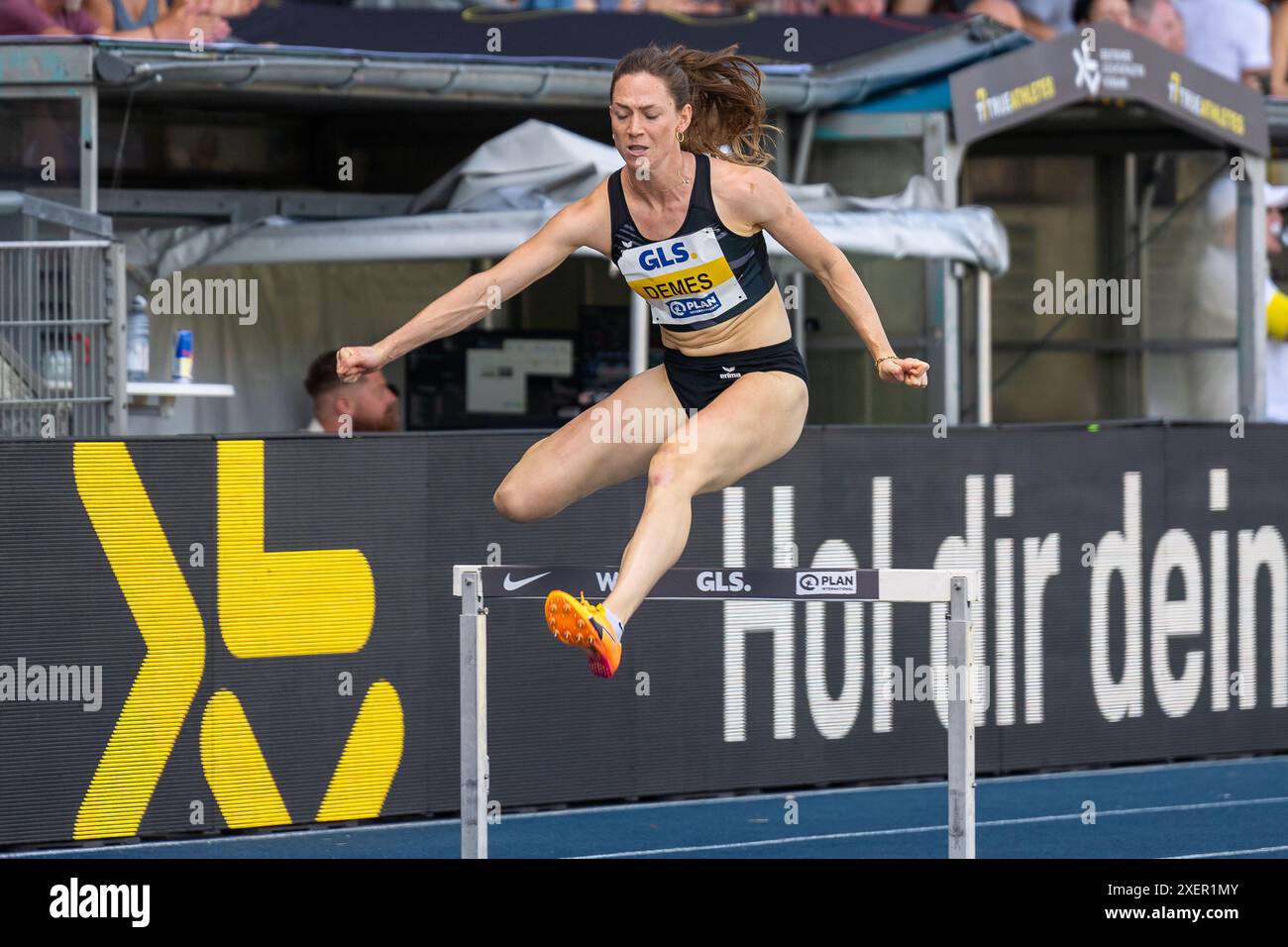 Eileen Demes (TV 1861 Neu-Isenburg, #513), 400m Huerden Frauen, GER, Leichtathletik, Leichtathletik, Deutsche Meisterschaften, 29.06.2024, Foto: Eibner-Pressefoto/Stefan Mayer Stockfoto