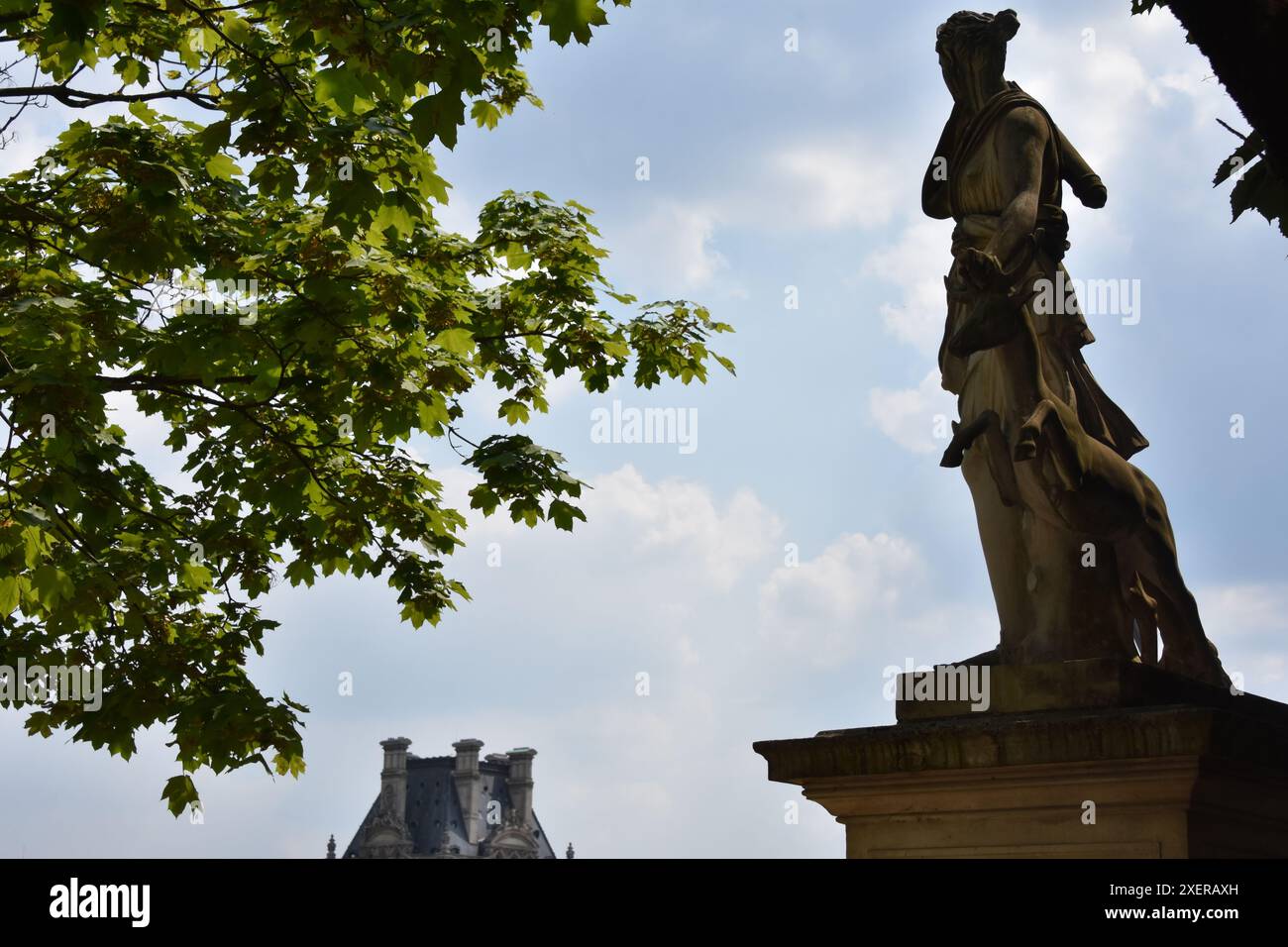 Blick auf den Garten der Pflanzen, das Naturkundemuseum, den Garten von Paris. Die Schönheit von Paris. Tourismus Paris. Der beste Garten in Paris Stockfoto