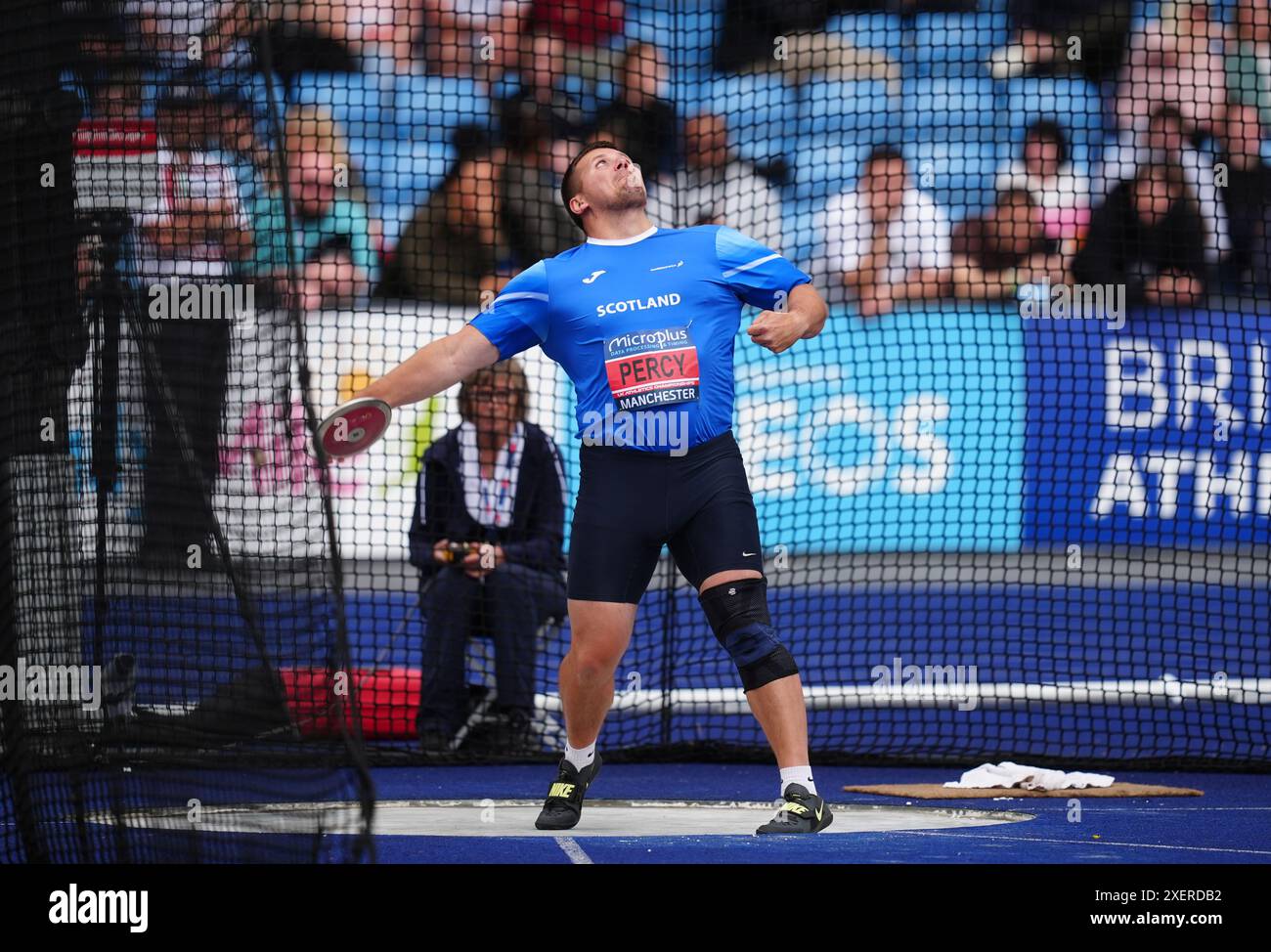 Nicholas Percy im Discus Throw der Männer am ersten Tag der Olympischen