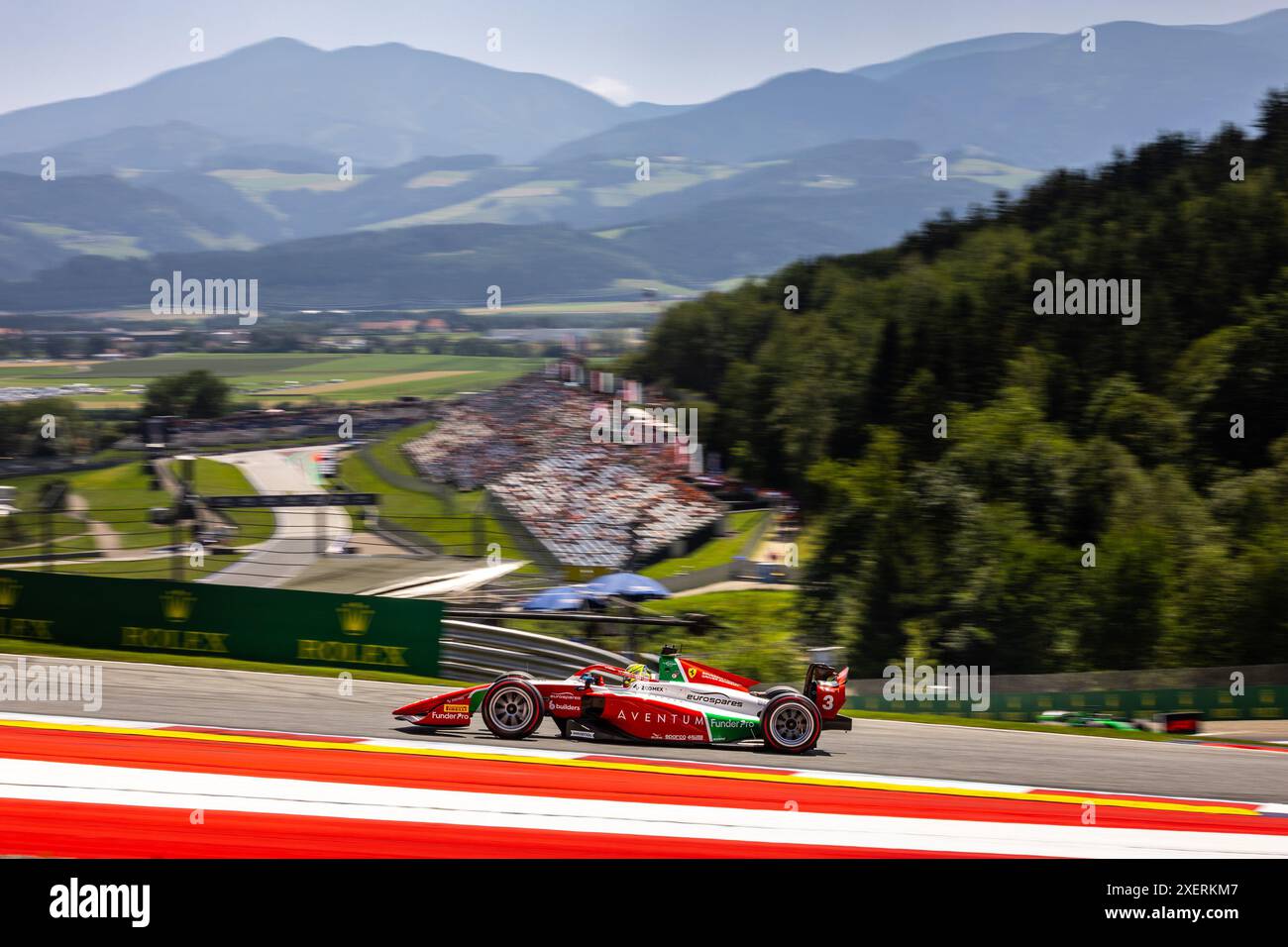 03 BEARMAN Oliver (gbr), Prema Racing, Dallara F2 2024, Action während der 7. Runde der FIA Formel 2 Meisterschaft 2024 vom 28. Bis 30. Juni 2024 auf dem Red Bull Ring in Spielberg, Österreich Stockfoto