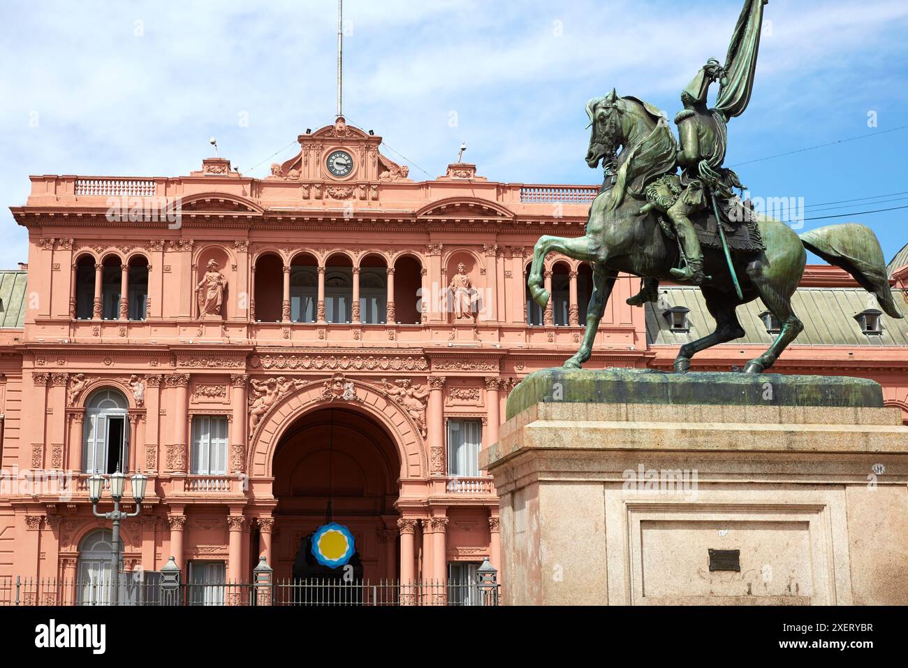 General Manuel Belgrano Monument. Casa Rosada. Plaza de Mayo. Buenos Aires. Argentinien. Stockfoto