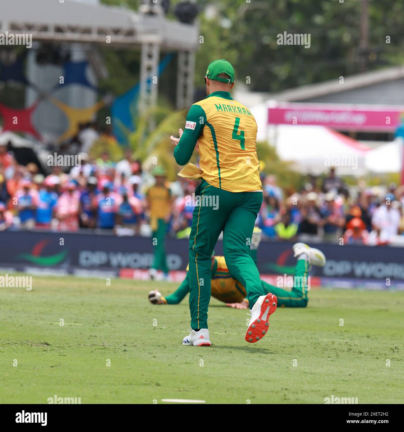 Bridge Town, Barbados, Westindien. Juni 2024. ICC MÄNNER CRICKET T20 WORLD CUP 2024 : FINALE. INDIEN GEGEN SÜDAFRIKA. INDIEN 176-7 IN 20 OVER. SÜDAFRIKA BRAUCHT 177, UM ZU GEWINNEN. Im Bild :. Well fangen (Credit Image: © Seshadri Sukumar/ZUMA Press Wire) NUR REDAKTIONELLE VERWENDUNG! Nicht für kommerzielle ZWECKE! Stockfoto