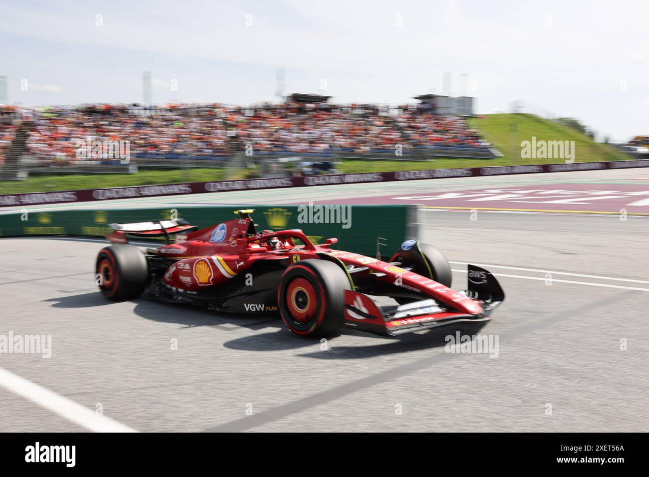55 Carlos Sainz (Scuderia Ferrari HP, #55), Qualifying, AUT, Oesterreich, Formel 1 Weltmeisterschaft, Großer Preis Österreichs, 29.06.2024 Foto: Eibner-Pressefoto/Annika Graf Stockfoto