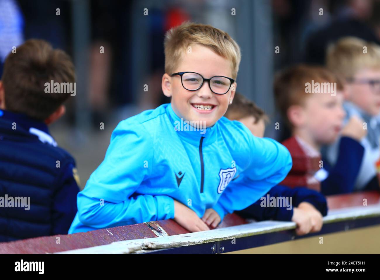 Gayfield Park, Arbroath, Großbritannien. Juni 2024. Fußball-freundlich vor der Saison, Arbroath gegen Dundee; Dundee Fans Credit: Action Plus Sports/Alamy Live News Stockfoto