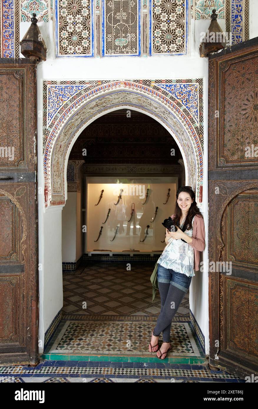 Dar-Si-Säid Museum, XIX s Palace, Medina de Marrakech, Marokko. Stockfoto