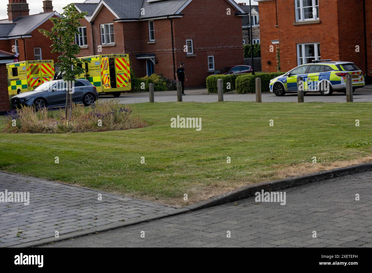 Brentwood Essex 29. Juni 2024 medizinischer Notfall-Vorfall mit dem Einsatz des Luftarztes Essex. Quelle: Ian Davidson/Alamy Live News Stockfoto