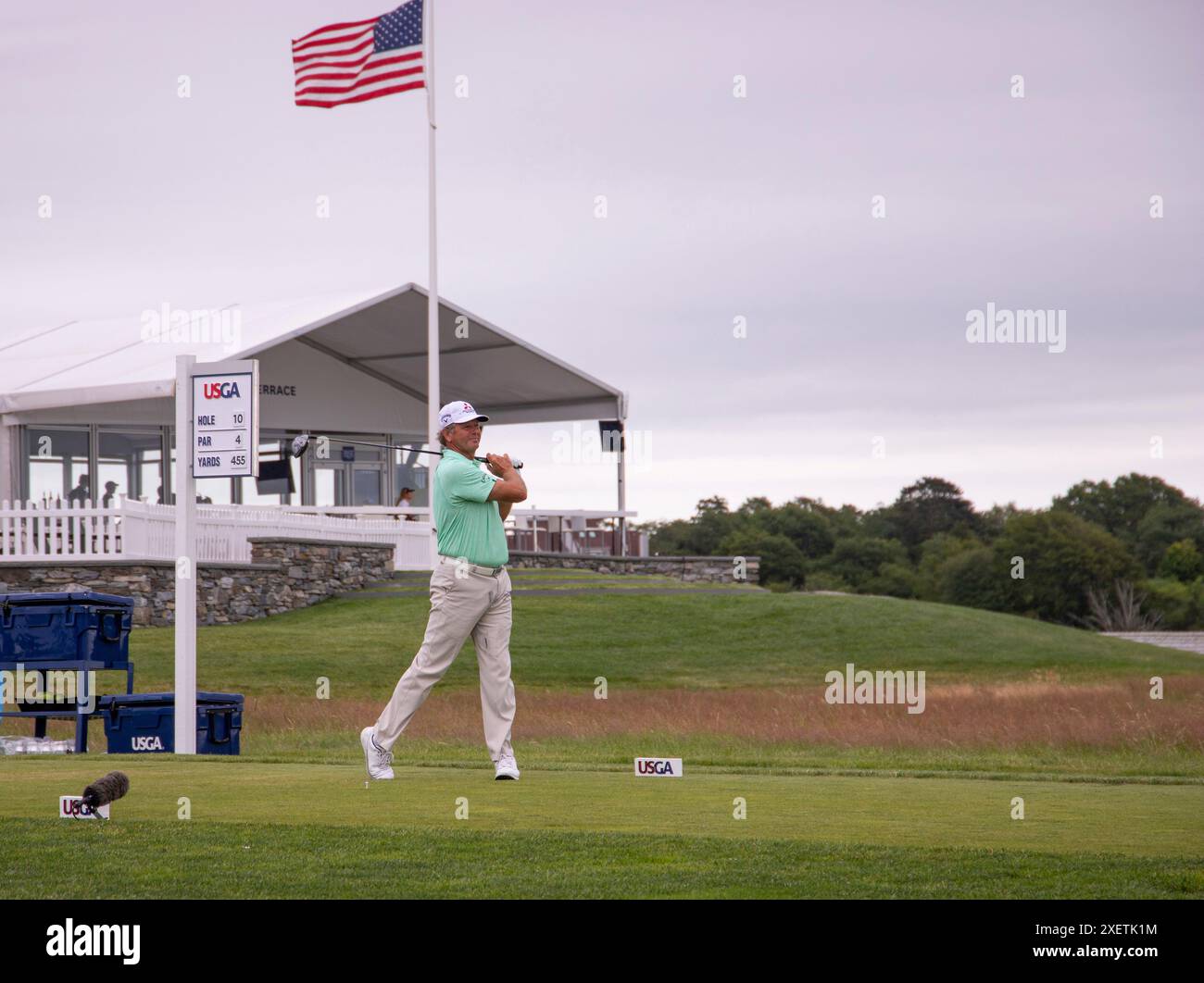 Newport, RI. Juni 2024. Retief Goosend in der dritten Runde bei den US Senior Open 2024 im Newport Country Club. @ Veronica Bruno / Alamy News Stockfoto