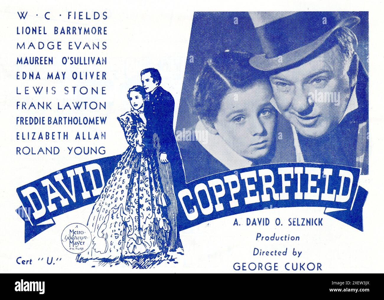 Werbekunst für DAVID COPPERFIELD 1935 mit MAUREEN O’SULLIVAN, FRANK LAWTON, FREDDIE BARTHOLOMEW und W.C.FIELDS Regisseur GEORGE CUKOR Roman CHARLES DICKENS, adaptiert von HUGH WALPOLE Produzent DAVID O. SELZNICK Metro Goldwyn Mayer Stockfoto