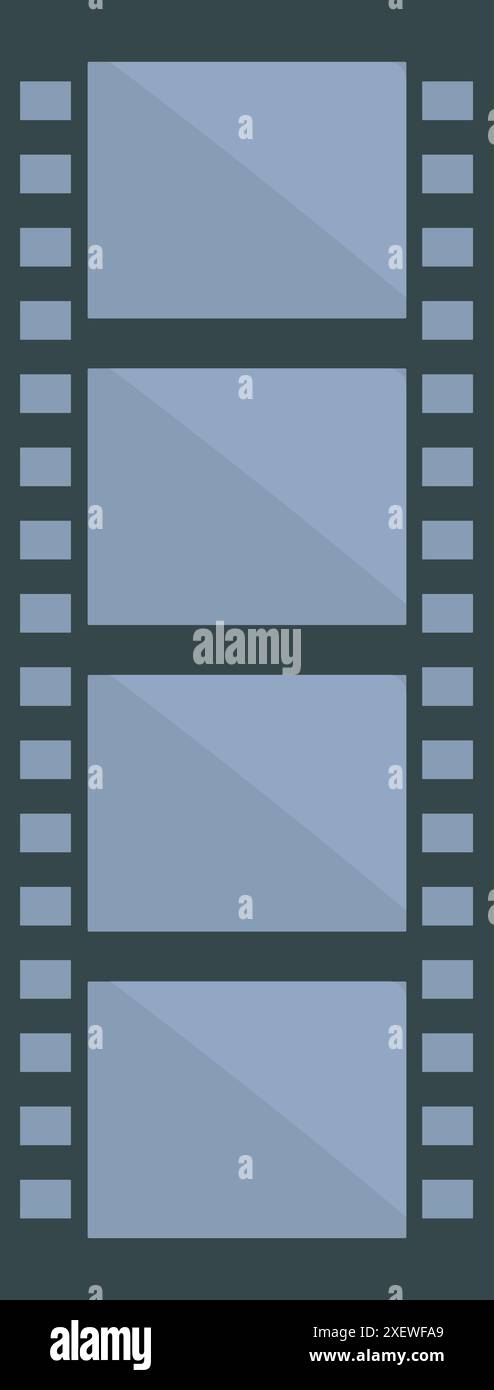 Der klassische Filmstreifen fängt Momente in der Zeit ein und symbolisiert Fotografie, Film und die Kunst des Geschichtenerzählens Stock Vektor