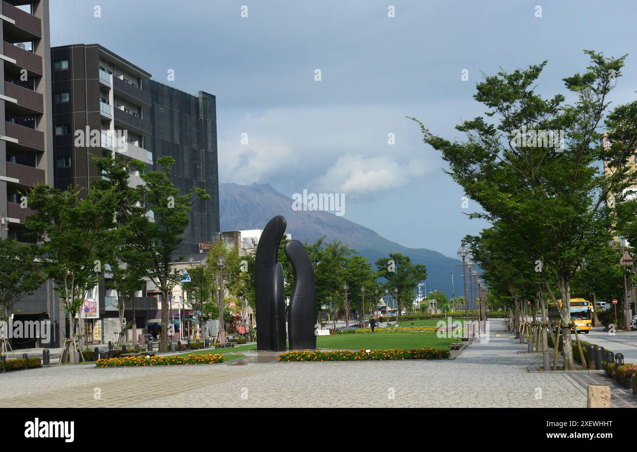 Der Minatoo Street Park in Kagoshima, Japan. Stockfoto