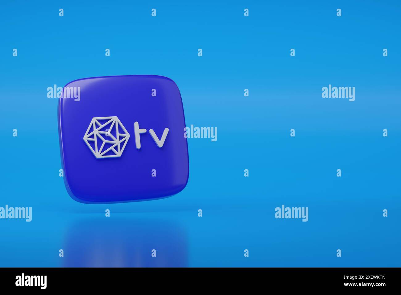 Buenos Aires, Argentinien - 22. Juni 2024: Cafeine TV dreidimensionales Logo mit Kopierraum. 3D-Abbildung. Stockfoto