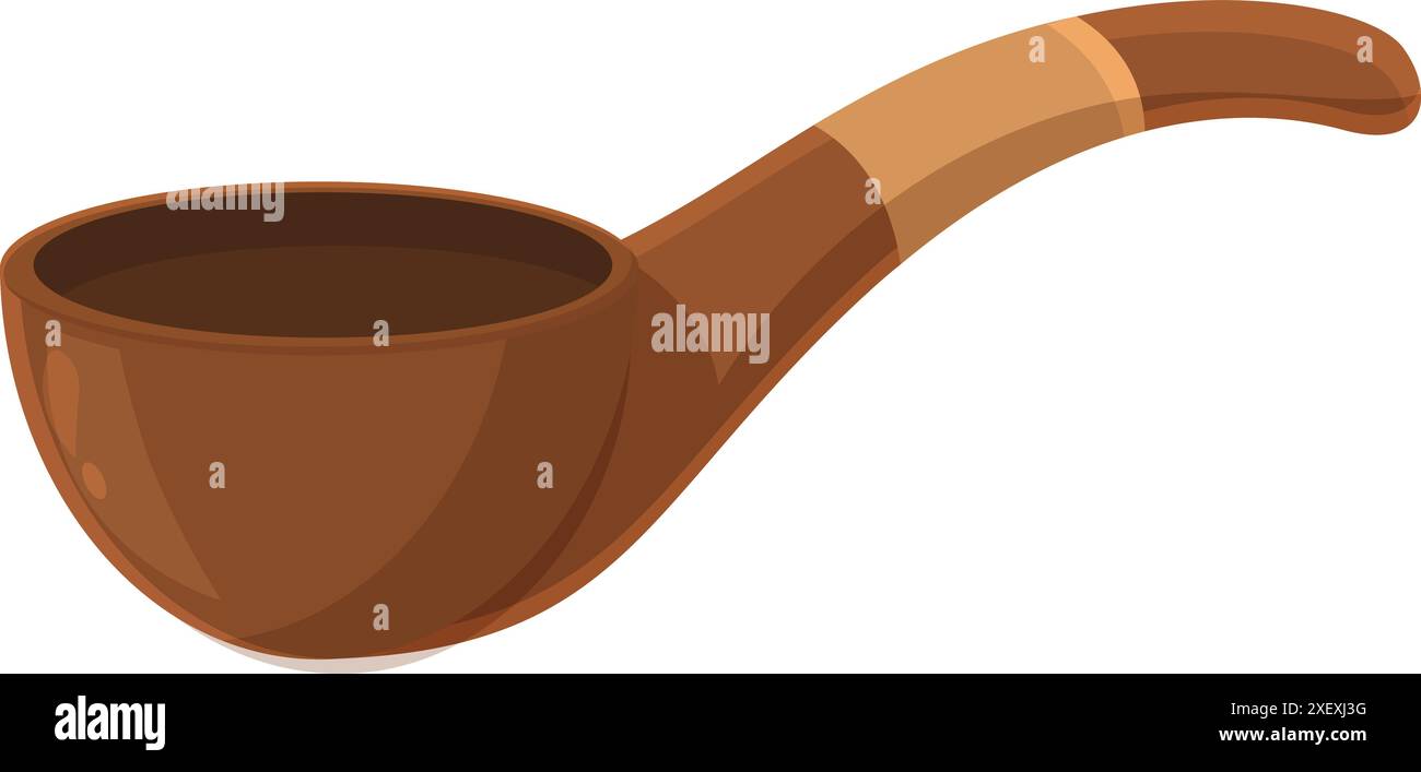 Klassische hölzerne Rauchpfeife liegt auf weißem Hintergrund Stock Vektor