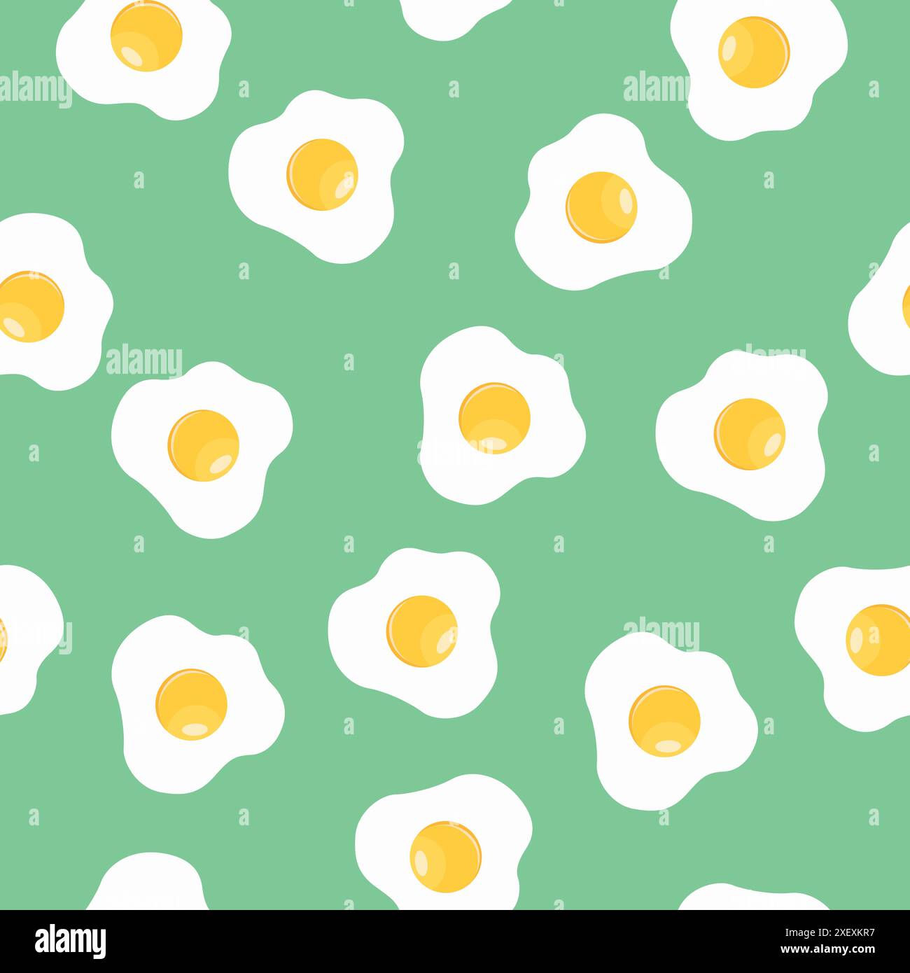 Vector Seamless Fried Eies Muster oder Hintergrund. Spiegelei Illustration Stock Vektor