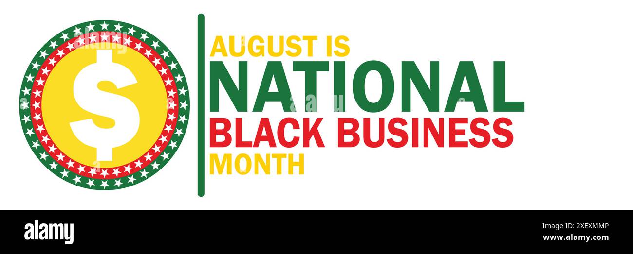 Der August ist der National Black Business Month. Geeignet für Grußkarten, Poster und Banner. Vektorabbildung. Stock Vektor