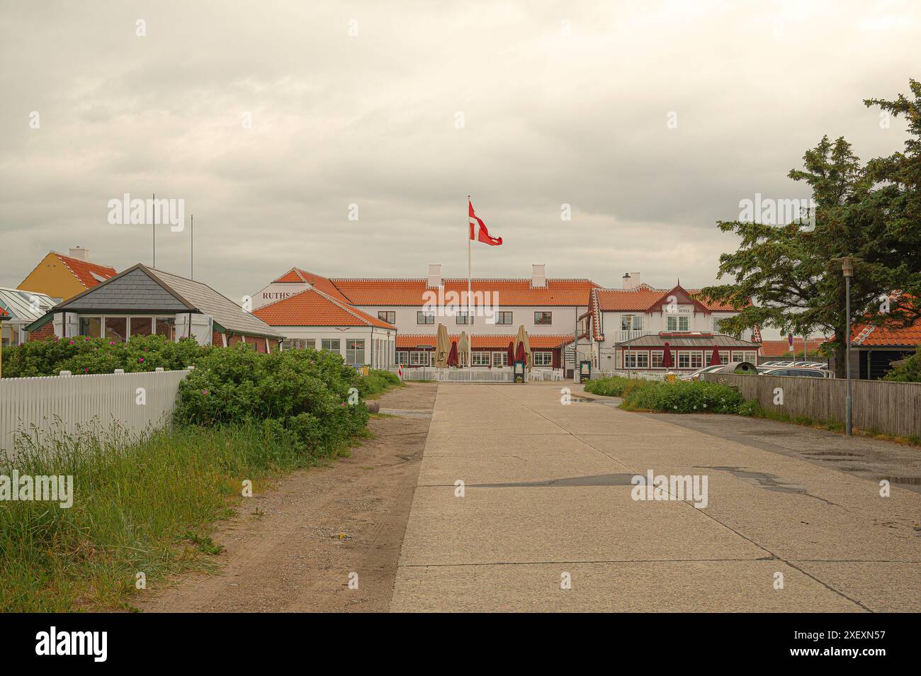 Das berühmte Ruths Hotel im berühmten Skagen Light, Skagen, Dänemark, 28. Mai 2024 Stockfoto